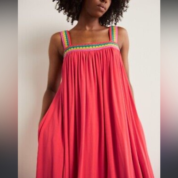 Boden Dresses & Skirts - Boden Women’s Crochet Trim Jersey Knit Maxi Dress, Coral, US Size 6
